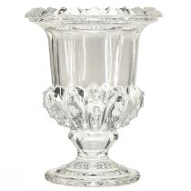 Artículo Jarrón de cristal vintage con diseño de copa – transparente, 16x20 cm – elegante decoración de mesa