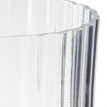 Artículo Jarrones de vidrio jarrones decorativos decoración con ranuras transparentes Ø12cm H19cm 2ud