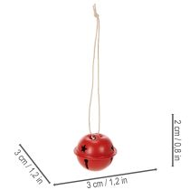 Artículo Colgantes decorativos en forma de campana con motivo de estrella, 3 cm, 9 unidades