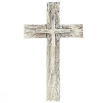Artículo Decoración tumba cruz rústica gris blanco poliresina 12×7cm 6 piezas