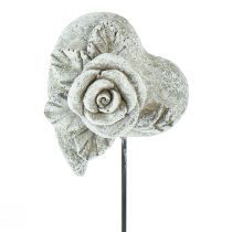 Artículo Tapón para tumba corazón tapón conmemorativo rosa piedra fundida 5,5 cm 6 piezas