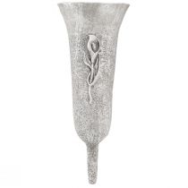 Artículo Jarrón para tumba jarrón gris para pegar con motivo de cala Al. 32,5 cm