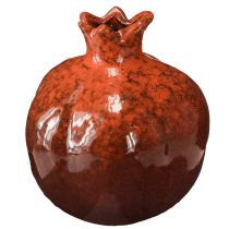 Artículo Jarrón decorativo de granada de cerámica rojo marrón Ø10,5cm H12cm