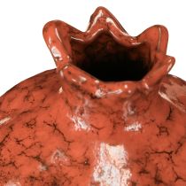 Artículo Jarrón decorativo de granada de cerámica rojo marrón Ø10,5cm H12cm