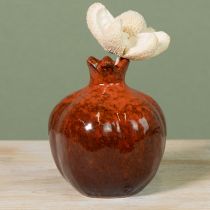Artículo Jarrón decorativo de granada de cerámica rojo marrón Ø10,5cm H12cm