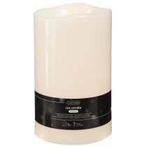 Artículo Vela LED grande con temporizador, para uso exterior, luz blanca cálida, Ø12,5 cm, H20 cm.