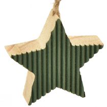 Artículo Juego de colgantes de madera para árbol de Navidad, corazón-árbol-estrella, verde menta-blanco, 4,5 cm, 9 piezas - Decoración navideña