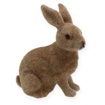 Artículo Conejito decorativo 14cm flocado 4 uds.