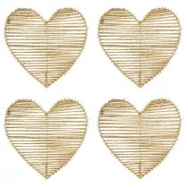 Artículo Corazon Yute Natural Para Flores Secas 35cm 4uds