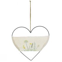 Artículo Anillo decorativo de metal con forma de corazón para colgar con hierbas silvestres L 31,5 cm 2 unidades