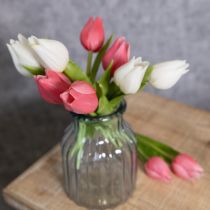 Artículo Flor de tulipán de alta calidad como réplica realista para jarrones de mesa, 21 cm, 6 piezas