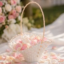 Artículo Cesta para niña de las flores de boda, 24 cm x 17 cm.