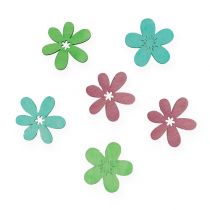 Flores de madera Decoración para esparcir Coloridas Ø4cm 72pzs