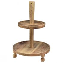 Artículo Soporte para tartas de madera de 2 niveles madera de mango Ø35cm/Ø24cm H51.5cm