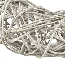 Artículo Corona de madera corona decorativa ratán blanco natural Ø30cm H9.5cm