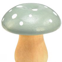 Artículo Setas de madera setas decorativas agáricos de mosca de madera verde menta 5cm 8 piezas