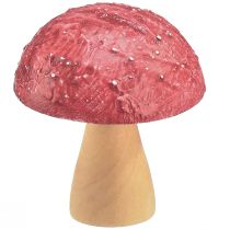 Artículo Setas de madera setas decorativas decoración de mesa otoño rojo natural 5×6cm 9ud