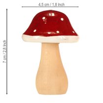 Artículo Setas de madera, decoración, madera, FSC, marrón rojizo, H6,5/7 cm, 4 piezas
