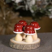 Artículo Setas de madera, decoración, madera, FSC, marrón rojizo, H6,5/7 cm, 4 piezas