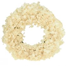 Artículo Corona de hortensias crema hortensias artificiales Ø40cm
