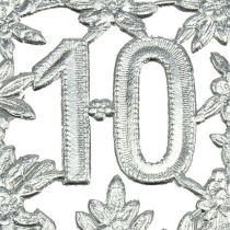 Artículo Aniversario numero 10 plata Ø8cm 10pcs
