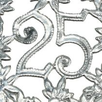 Artículo Aniversario numero 25 plata Ø8cm 10pcs