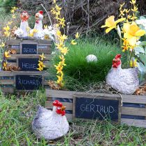 Artículo Figura decorativa cerámica decorativa gallina divertida Pascua 16×12×12cm