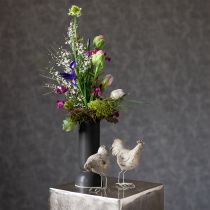 Artículo Jarrón de Cerámica Negro Moderno Forma Ovalada Ø11cm H25.5cm