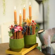 Artículo Portavelas corona dorada, portavelas de metal 4 piezas