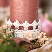 Artículo Candelabro blanco antiguo Ø7cm H12cm 4uds