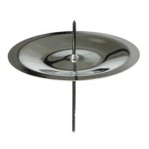 Artículo Portavelas con espina, plateado 6 cm, 36 piezas