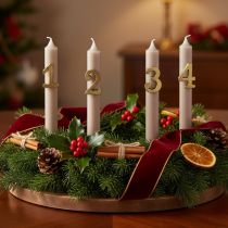 Artículo Alfileres para velas de Adviento, números del 1 al 4, juego de 4, 4 cm, 4 piezas