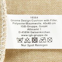Artículo Cojín decorativo con gnomo cojín decorativo verde beige 40×40cm