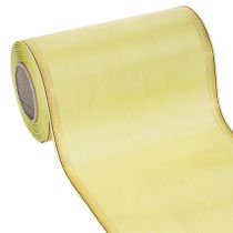 Artículo Cinta de moiré para coronas, verde claro con borde dorado, 175 mm x 25 m, decoración de alta calidad para floristería.