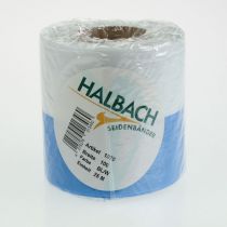 Artículo Cinta de corona azul muaré y blanca, cinta de tafetán decorativa de 100 mm