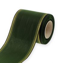 Artículo Cinta de corona Moiré 100mm, verde oscuro
