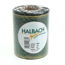 Artículo Elegante cinta de muaré verde oscuro para corona, 125 mm con borde de perla dorada, cinta de luto, decoración de boda, cinta de lazo