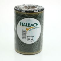 Artículo Cinta de corona de muaré, 150 mm, verde oscuro con borde perlado dorado, tejido de tafetán, rollo de 25 m para decoración y diseño