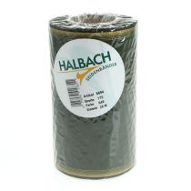 Artículo Elegante cinta de corona de muaré, 175 mm, verde oscuro con borde perlado y tejido de tafetán para ocasiones festivas.