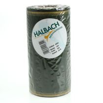 Artículo Cinta de corona de muaré de 200 mm verde oscuro con borde perlado y tejido de tafetán - cinta decorativa para celebraciones y floristería funeraria, 25 m