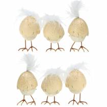 Artículo Pollito en la clara de huevo, crema 6cm 6uds