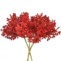 Artículo Decoración roja de bayas artificiales para corona de Adviento 32 cm, 3 piezas en un paquete