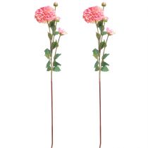 Artículo Dalias artificiales en rosa melocotón Ø10cm L80cm 2 piezas