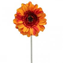 Artículo Flor de gerbera artificial, flor artificial naranja Ø11cm 50cm