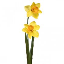 Narcisos artificiales Flores de seda Amarillo 2 flores 61cm
