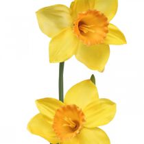 Narcisos artificiales Flores de seda Amarillo 2 flores 61cm