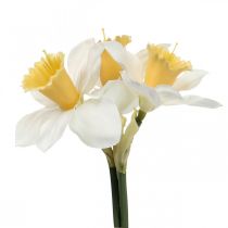 Narcisos artificiales flores de seda narciso blanco 40cm 3pcs