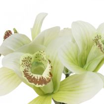 Orquídeas artificiales flores artificiales en florero blanco/verde 28cm