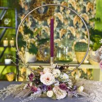 Rosa artificial, decoración de mesa, flor artificial rosa, rama de rosa aspecto antiguo L53cm
