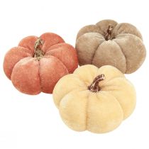 Artículo Calabaza decoración tela calabazas amarillo beige rojo marrón Ø7cm 9 piezas